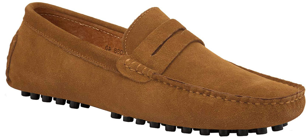 JIONS Mens Driving Penny Loafers Suede Moccasins Slip On Casual Dress Boat Shoes