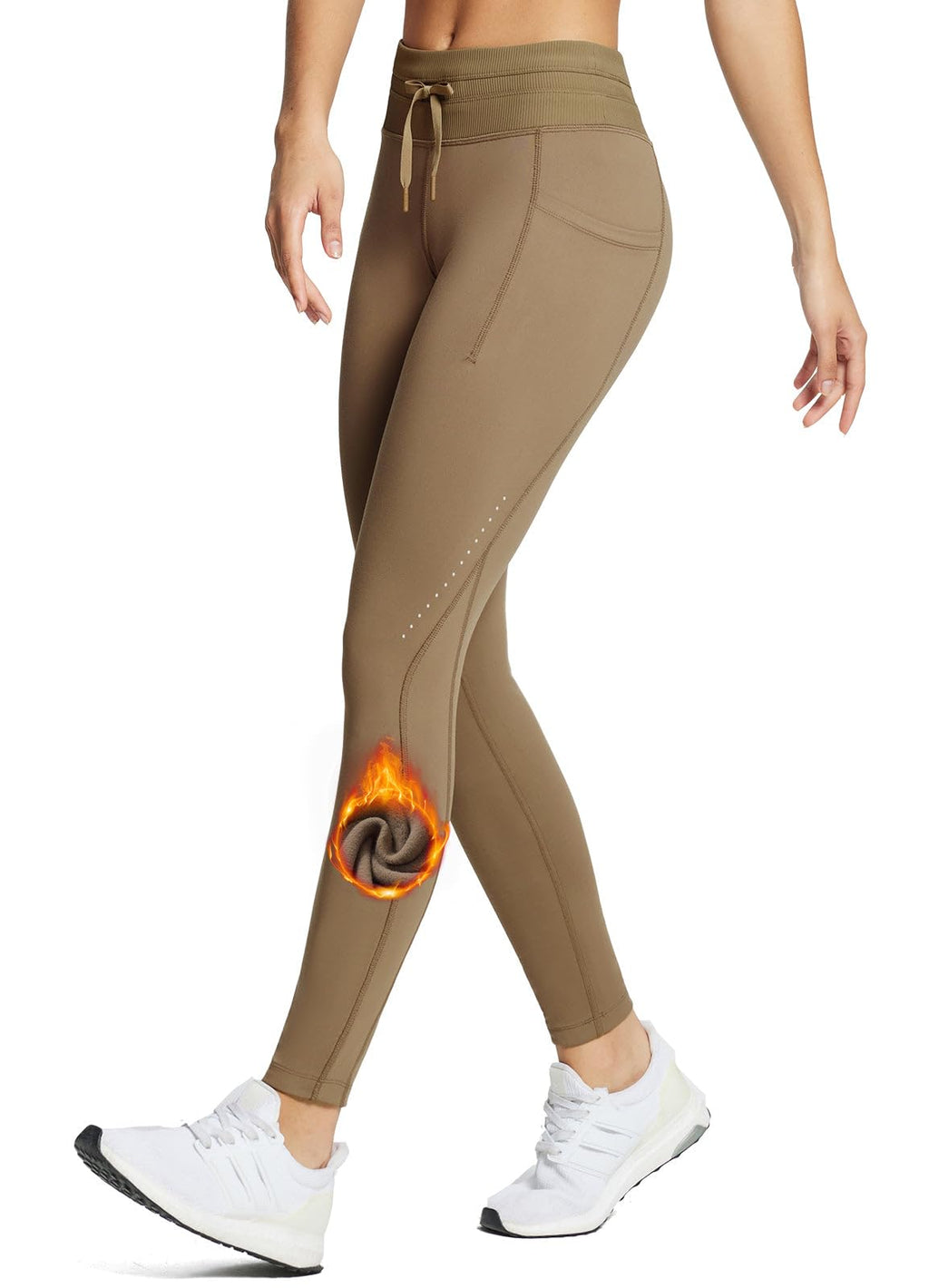 baleaf Women's Fleece Lined Leggings Water Resistant High Waisted Thermal Warm Winter Tights Ski Hiking Pants with Pockets