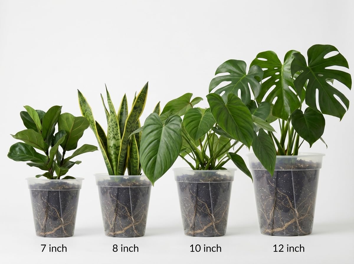 24 pcs 6/5 inch Clear Nursery pots for Plants Saucers,5/6 inch Clear Heavy pots with Side Vents for Reporting Orchids,Aroid,Monstera, Indoor & Outdoor use