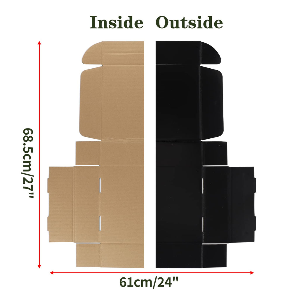 EXYGLO 40 Pack 6x4x3 Shipping Boxes, Black Corrugated Cardboard Boxes for Packaging Small Business, Moving, Shipping, Mailing, and Storing