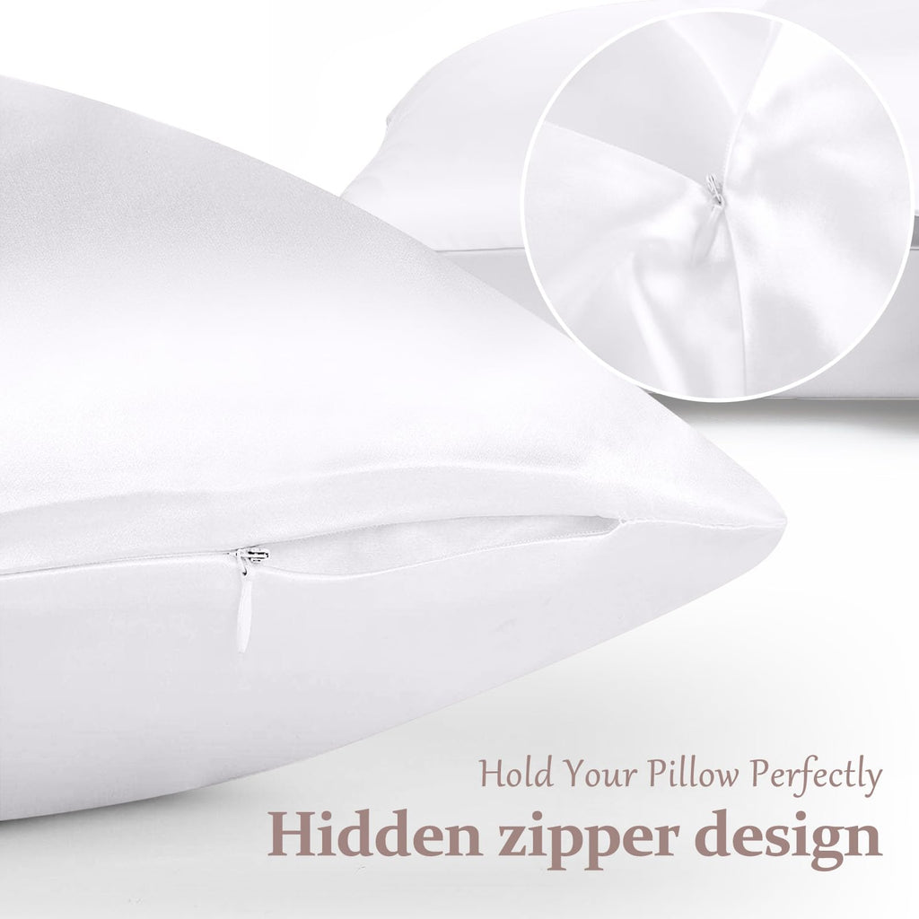 2 Pack 100% Pure Silk Pillowcase for Hair and Skin, Both Sides Mulberry Silk Pillowcases with Hidden Zipper, Cooling Pillowcase 19 Momme, 600 Thread Silk Pillow Cases Standard Size, Apricot