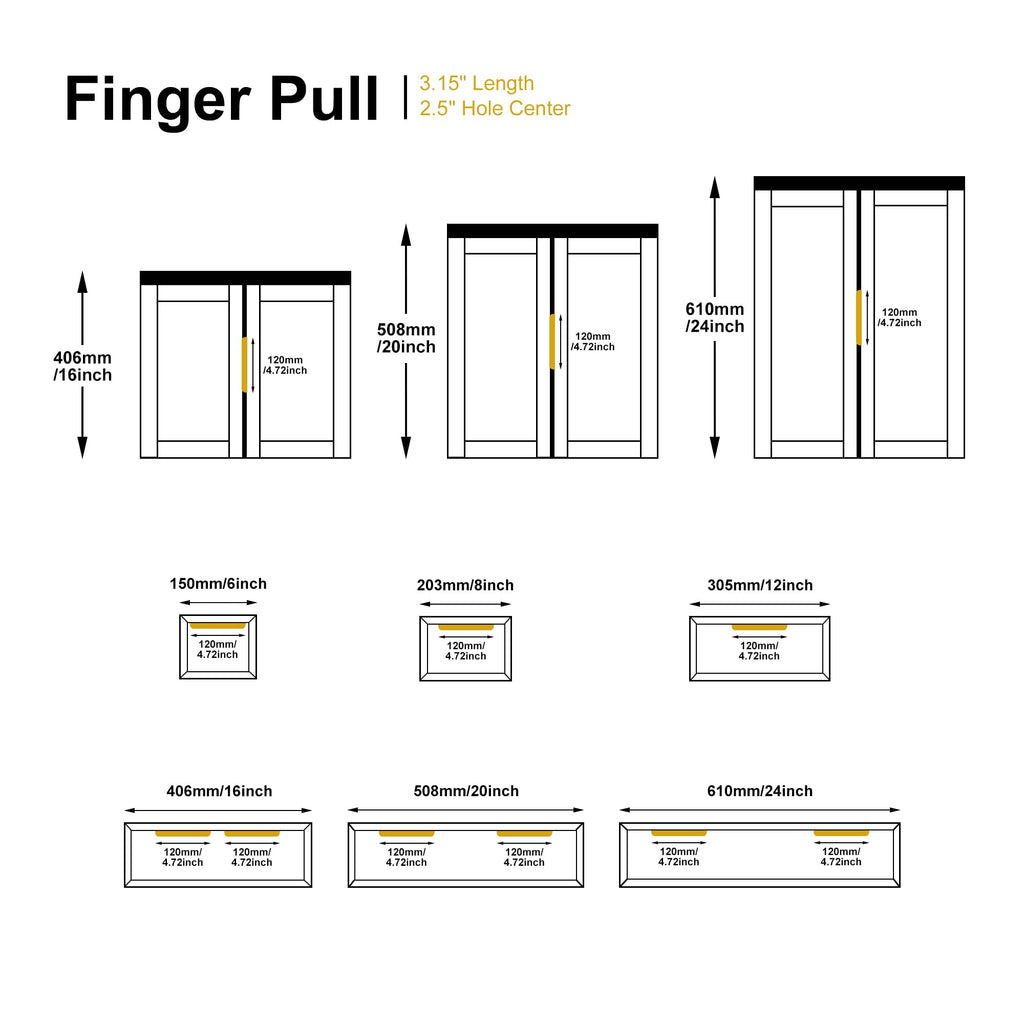 Satanga Edge Finger Pulls for cabinets Kitchen Concealed Drawer Pull Aluminum Hidden Back Mount Door Handle for Home Pack of 5 Modern White 3 Inch Overall Length Easy Installation