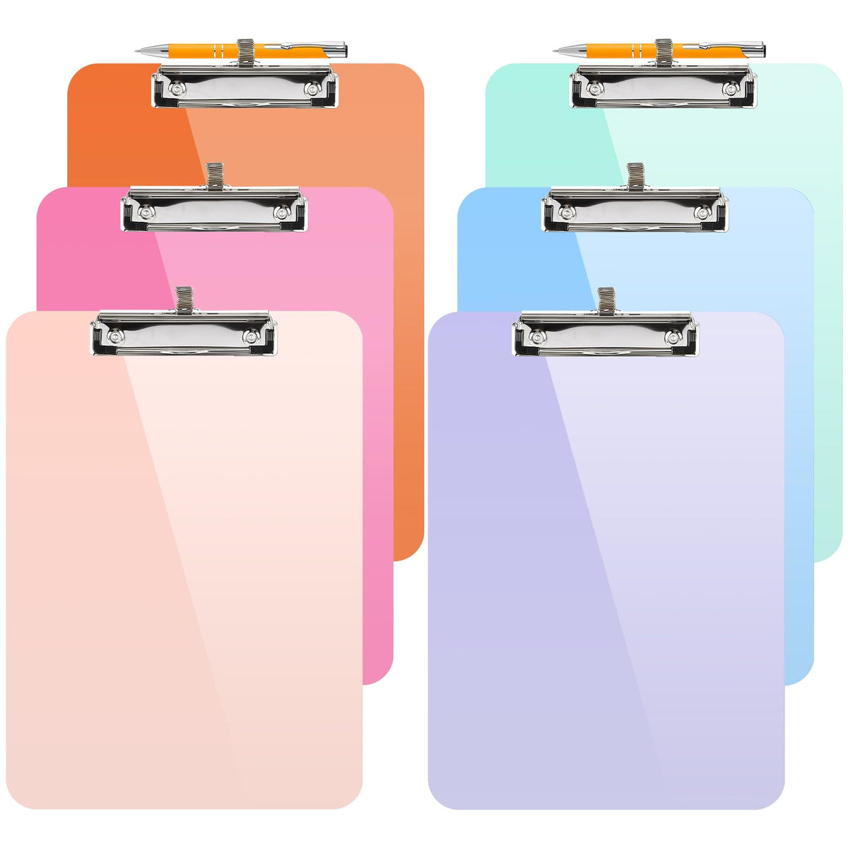 Sooez Plastic Clipboard with Pen Holder, [10% Thicker] Clip Boards 8.5x11 with Low Profile Clip, Cute Hanging Clipboard, Standard Letter Size A4 for Women Teacher, Office & School Supplies, Black