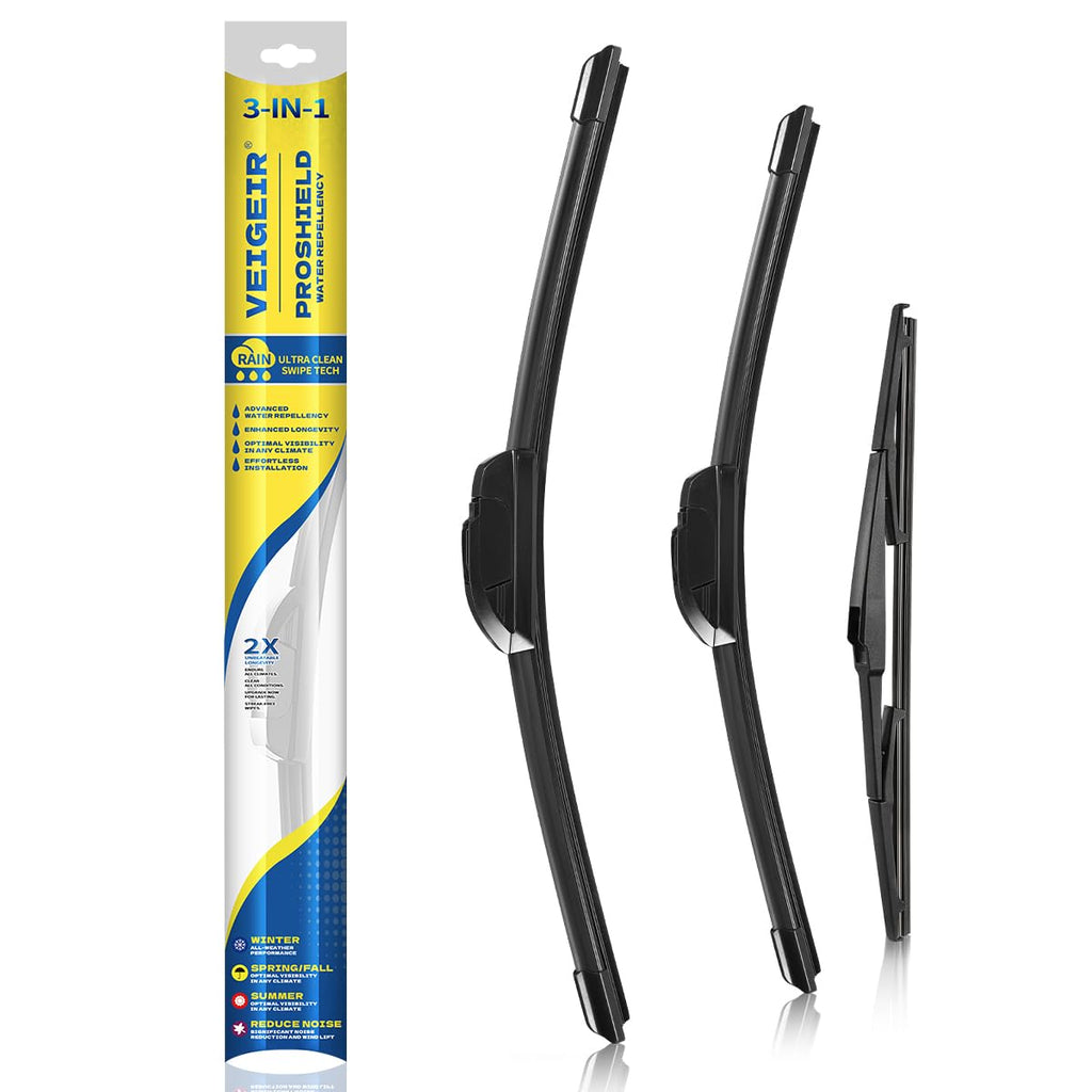3 Pack Windshield Wiper Blades Compatible with Ford Escape 2008 2009 2010 2011 2012 Original Factory Quality Front Rear Wipers Blade Set for My Car - 20" 20" 12"