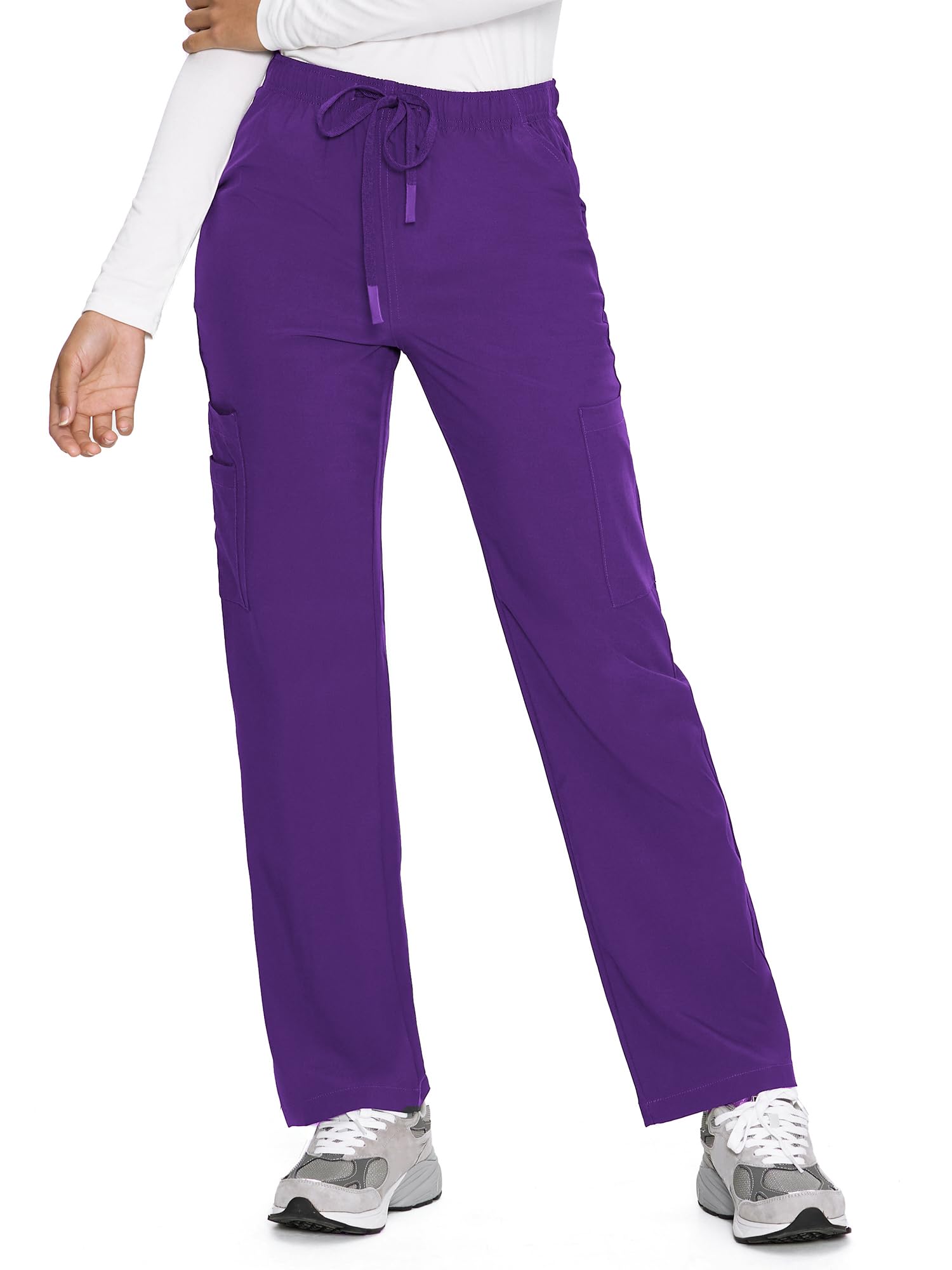 COZYFIT Straight Leg Scrub Pants for Women, Drawstring Soft Stretch, Anti-Wrinkle Women's Scrub Pants with 6 Pockets