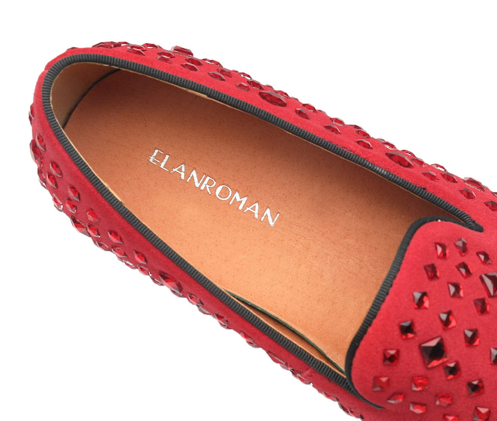 ELANROMAN Men's Loafers Leather Wedding Party Dress Shoes