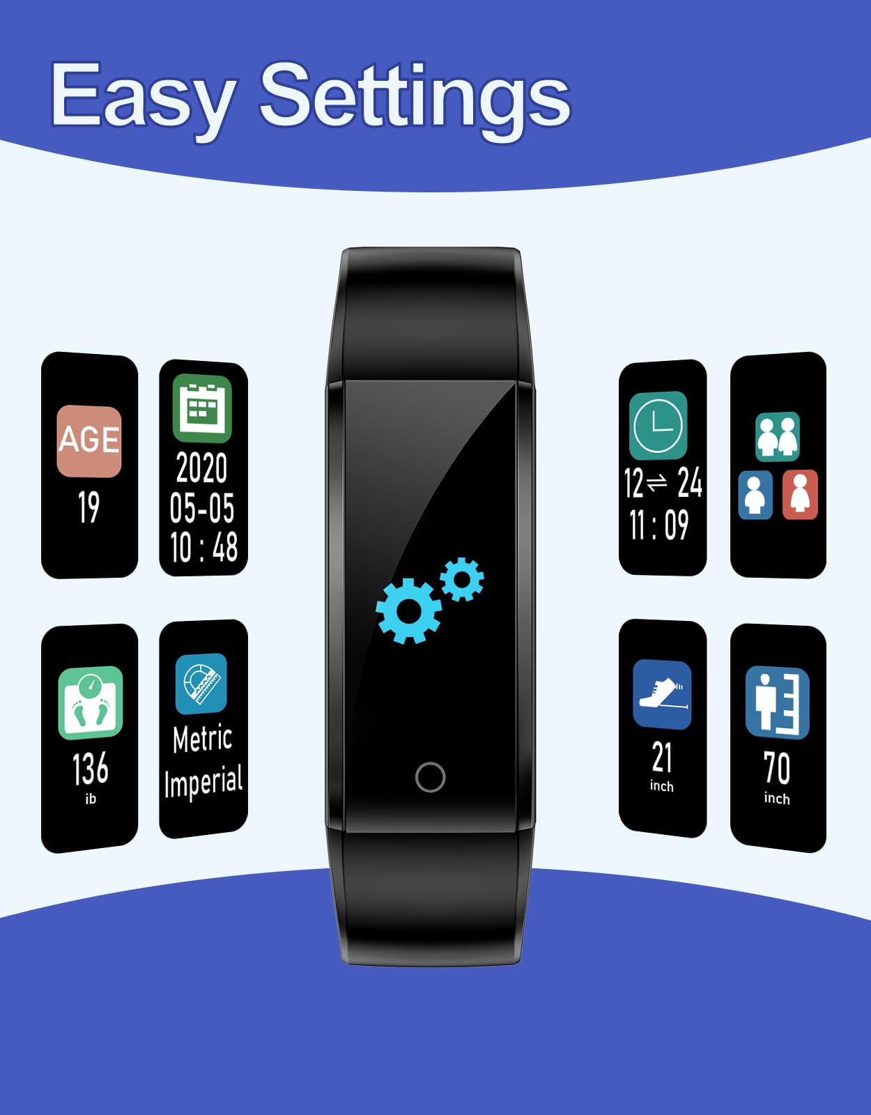 GRV Fitness Tracker Non Bluetooth Fitness Watch No App No Phone Required Waterproof Pedometer Watch with Steps Calories Counter Sleep Tracker for Men Women Parents