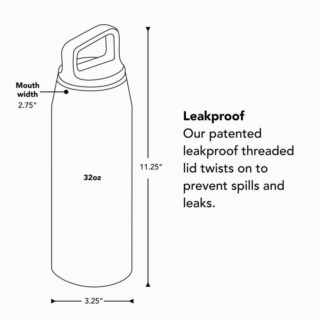 MiiR Wide Mouth Water Bottle - 20oz Insulated Water Bottle in Stainless Steel with Double Wall Vacuum Insulation, Leakproof Design, Keeps Drinks Hot or Cold | Stainless Steel with Double Wall Vacuum Insulation, Leakproof Design, Keeps Drinks Hot or Cold