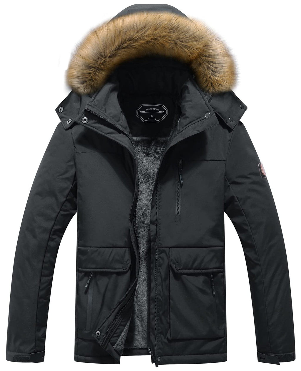 MOERDENG Women's Waterproof Ski Snow Jacket Winter Warm Hooded Snow Coat Mountain Windproof Ski Jacket For Women