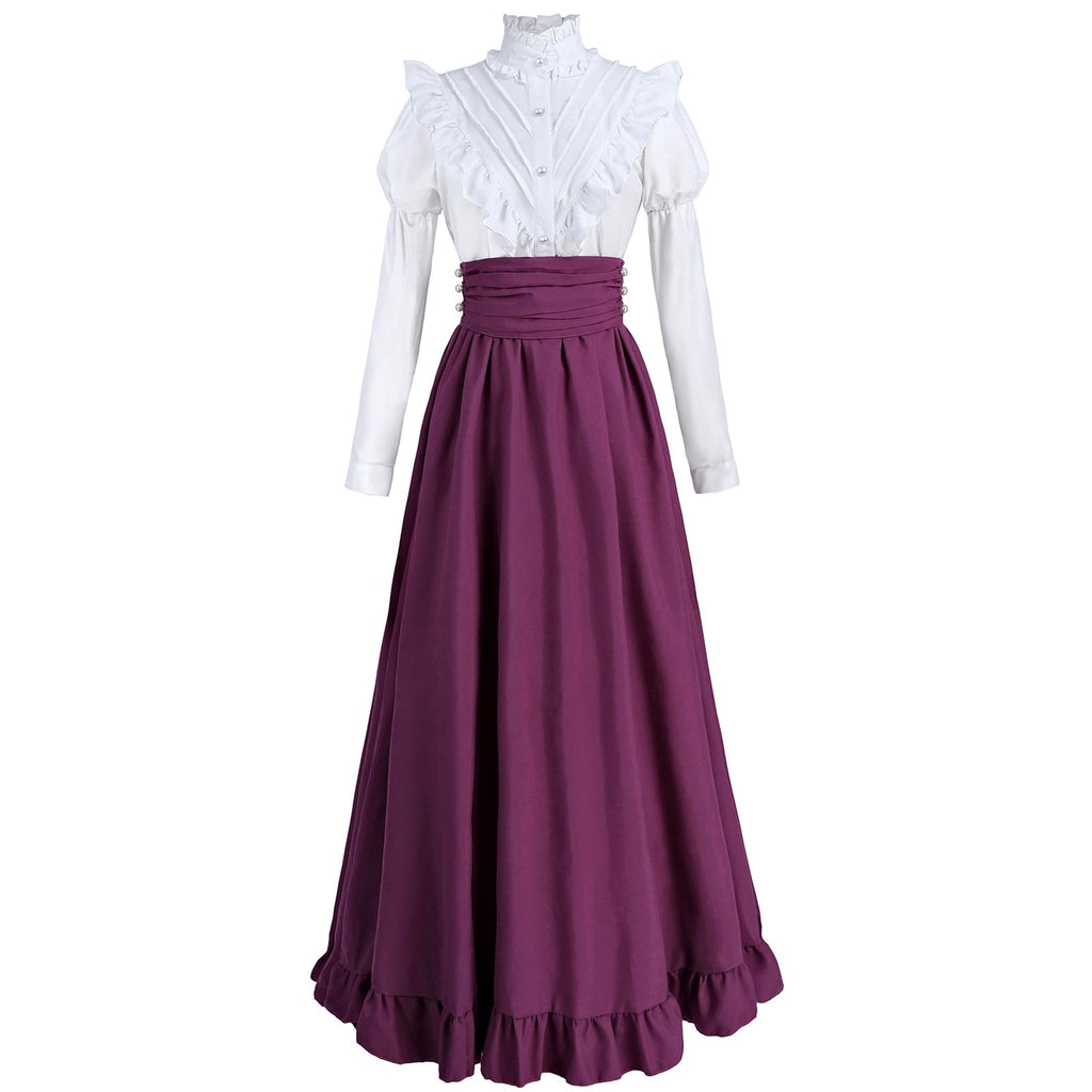 Victorian Dress for Women 2-Pieces 1800s Edwardian Dress Ball Gown Renaissance Costume