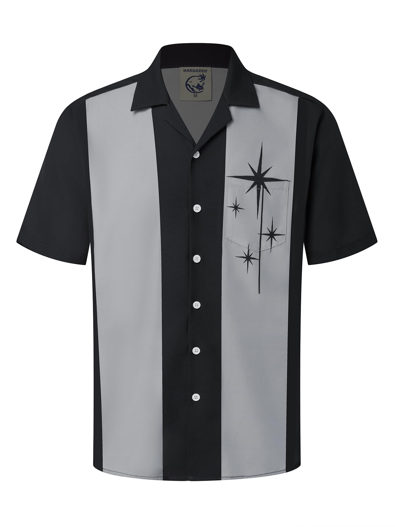 Hardaddy Men's Camp Collar Retro Vintage Bowling Button Down Shirt with Pocket Casual Short Sleeve Beach Shirts Summer