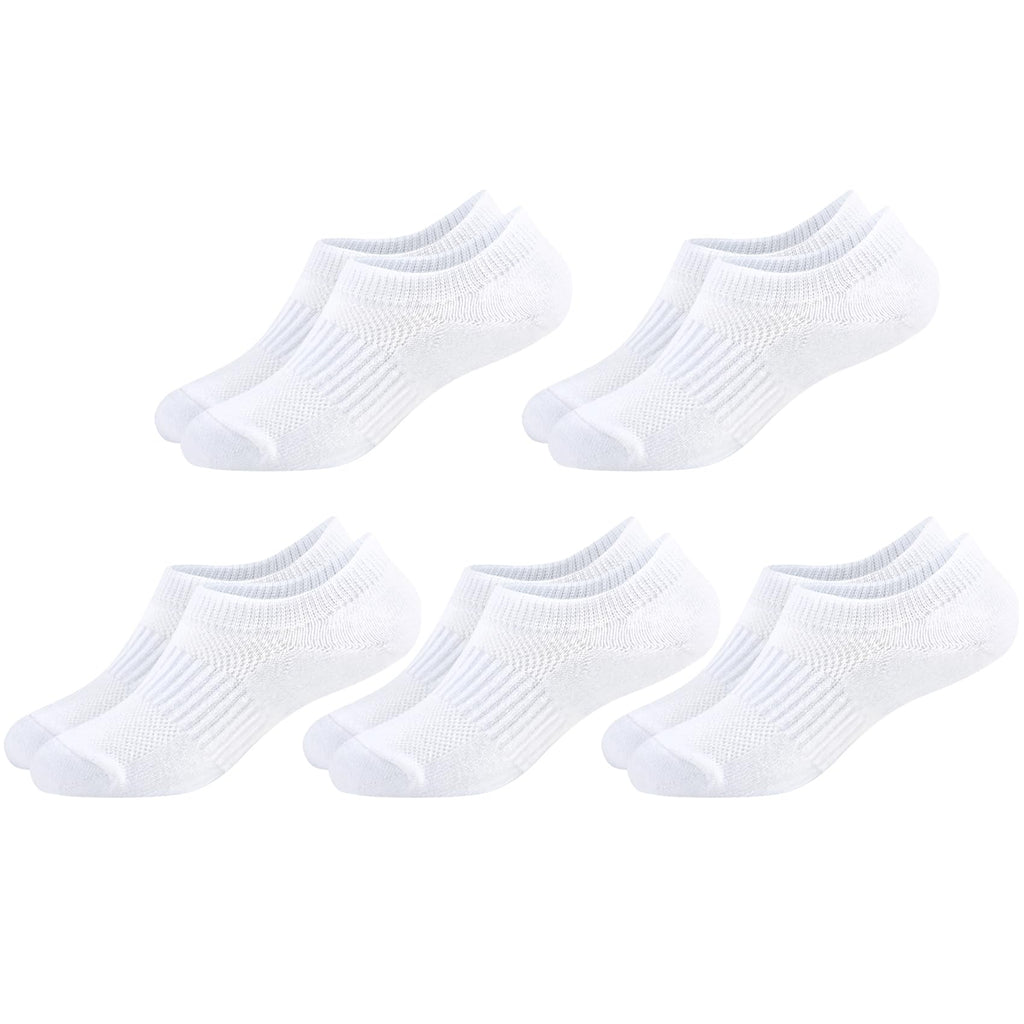 No Show Cotton Socks for Girls and Boys - Low Cut, Breathable, Non-Slip Short Socks for Kids - 5/10 Pairs