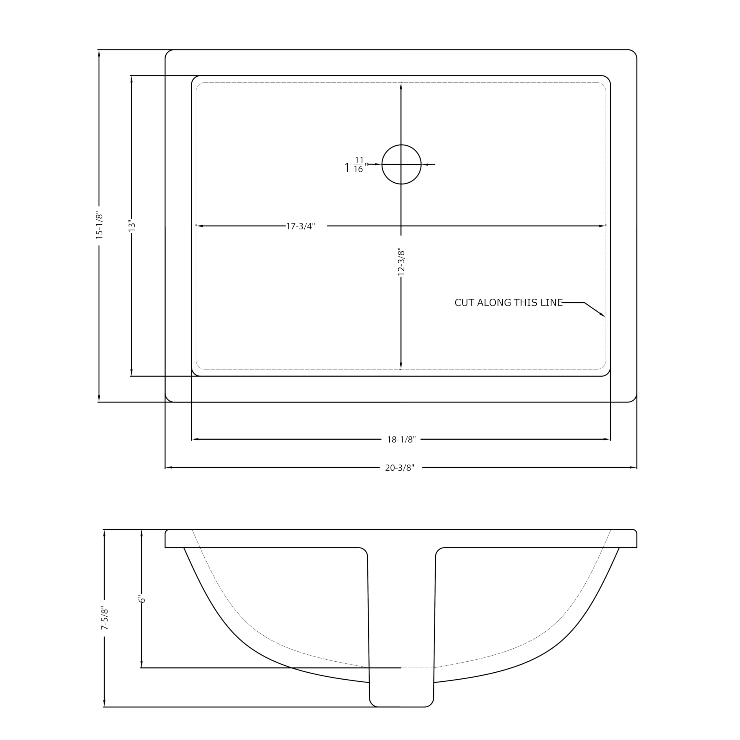 MSI 17.0” (L) x 14.125” (W) x 7.75” (H) Oval Porcelain Ceramic Undermount Bathroom Vanity Vessel Sink, White