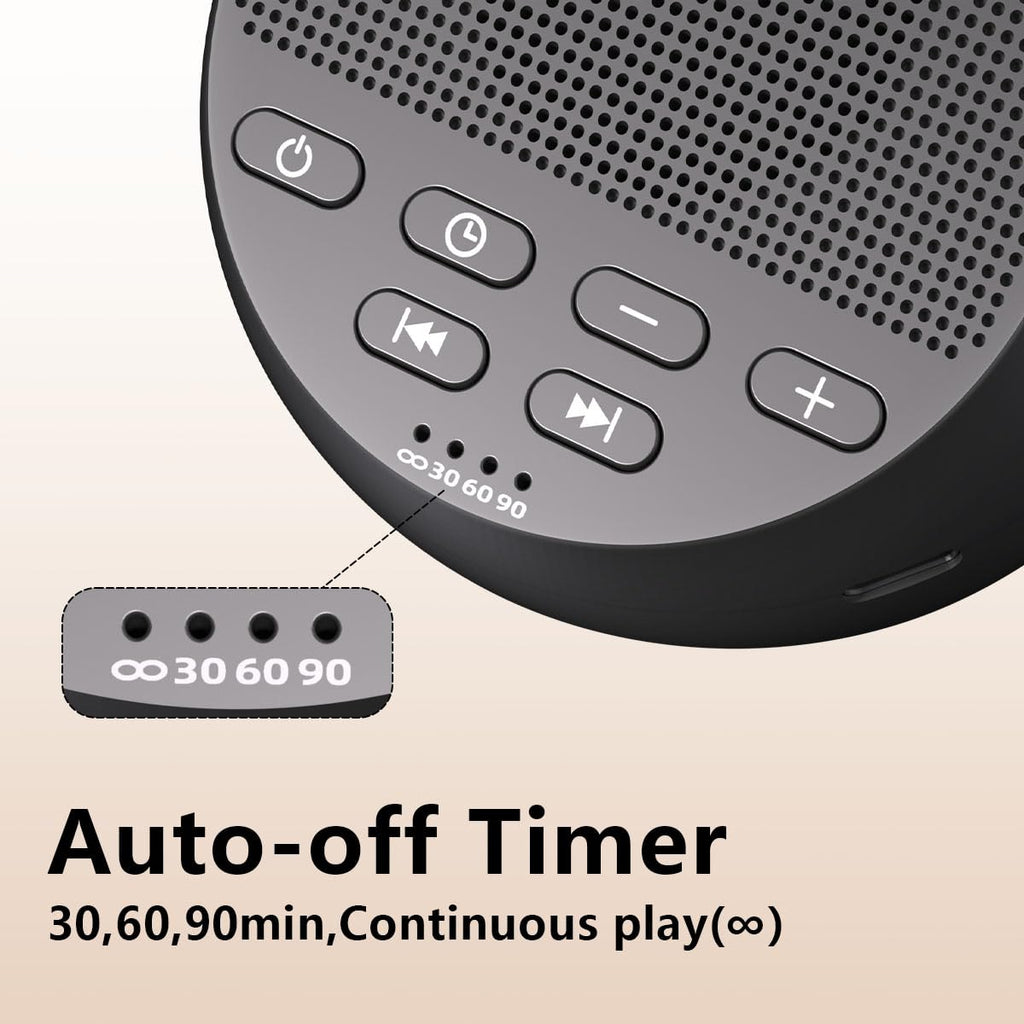 Brown Noise Sound Machine White Noise Machine Nonstop 30 Soothing Sounds Sound Therapy for Baby Kids Adults Sleep Machine 36-Level Vol Auto-Off Timer Memory Function for Home Travel Office