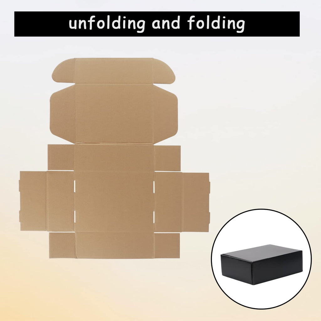 EXYGLO 40 Pack 6x4x3 Shipping Boxes, Black Corrugated Cardboard Boxes for Packaging Small Business, Moving, Shipping, Mailing, and Storing