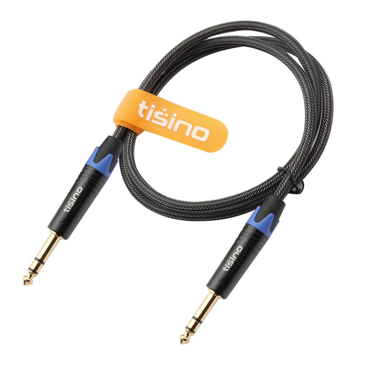 Tisino 1/4 inch TRS Cable, Quarter inch 1/4 TRS Balanced Stereo Audio Cable Male to Male Pro Interconnect Cable Guitar Cable, Nylon Braid - 3 FT