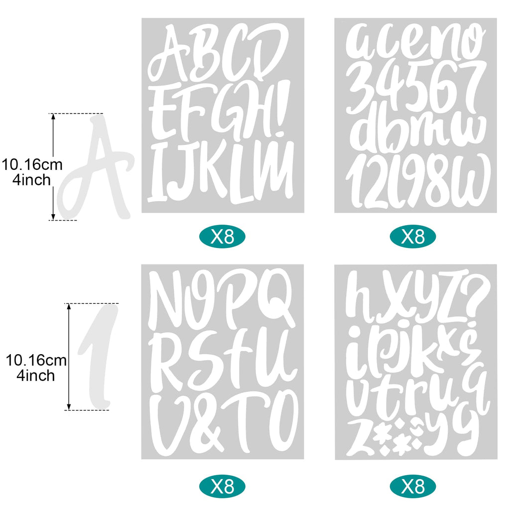 Outus 576 Pieces 8 Sheets Letters Stickers Self Adhesive Vinyl Letter for Graduation Cap Alphabet Number Stickers Mailbox Numbers Sticker, Decals for Classroom Decor Sign Door(Black,1 Inch)