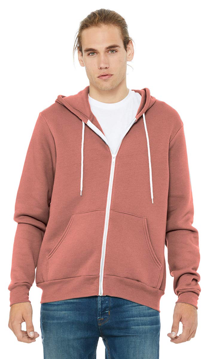 Bella & Canvas Men's 3739 Unisex Poly-Cotton Fleece Full-Zip Hoodie