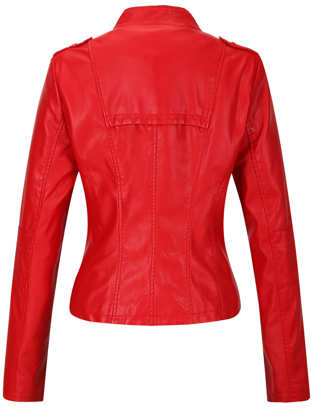 Tanming Women's Faux Leather Moto Biker Short Coat Jacket