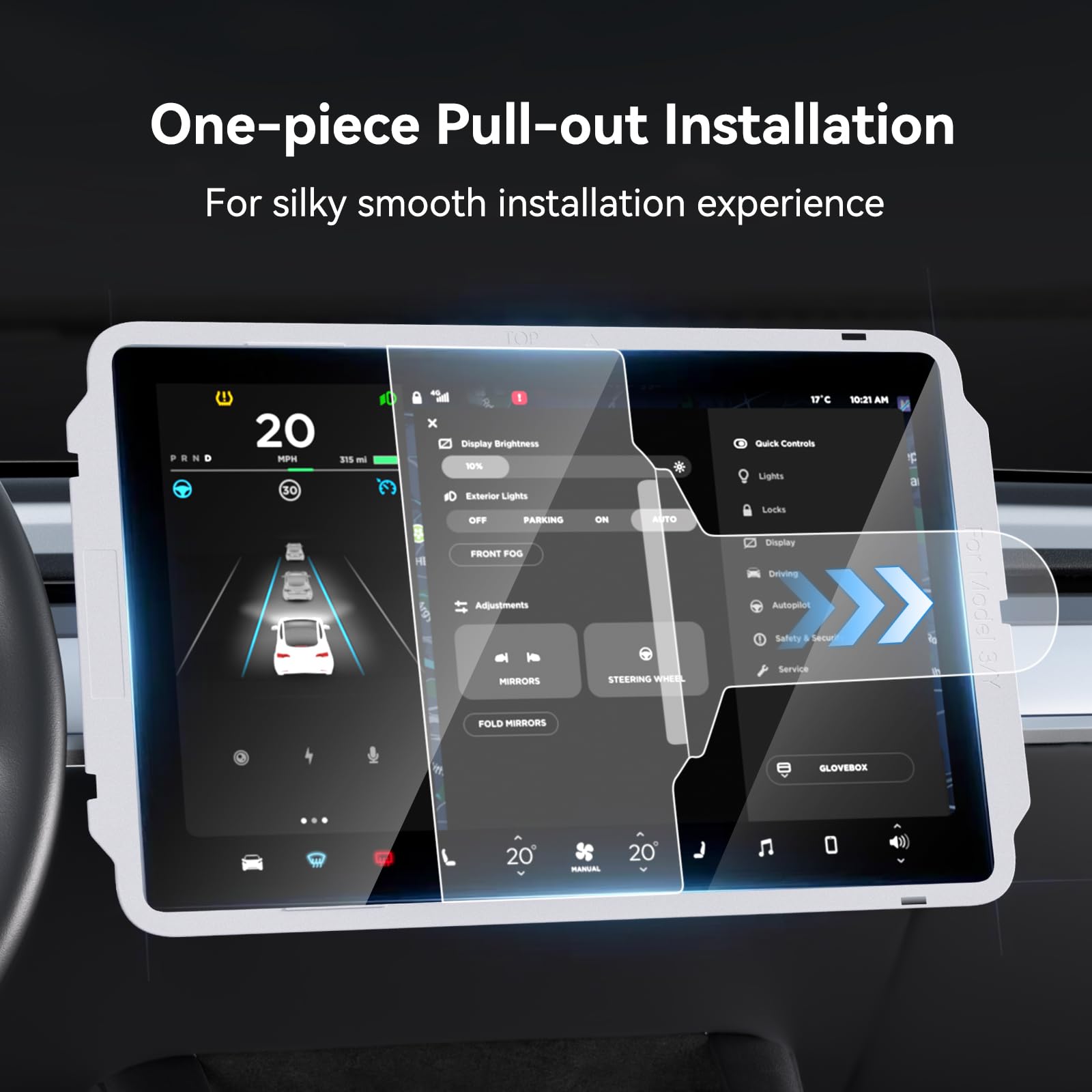 8" Rear Screen Protector for Tesla Model Y Juniper/Model 3 Highland, [HD & No-edge Gaps & 9H] Tempered Glass Screen Protector with Alignment Frame for Tesla Model 3/Y Accessories, Glossy