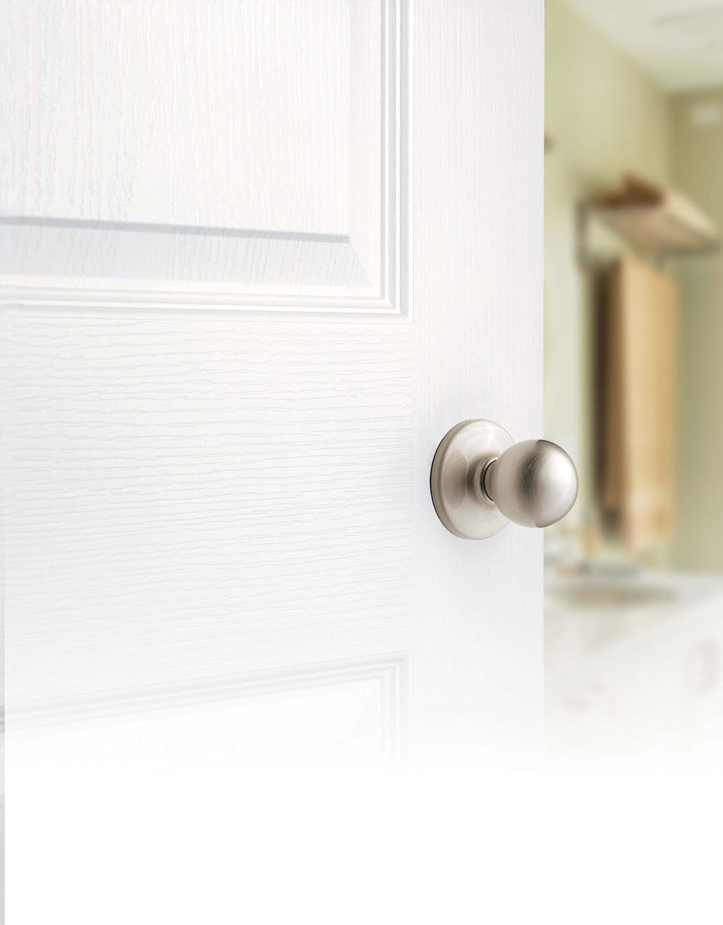 Kwikset Polo Dummy Door Knob, Single Sided Handle for Closets, French Double Doors, and Pantry, Matte Black Non-Turning Interior Push/Pull Door Knob, with Microban Protection