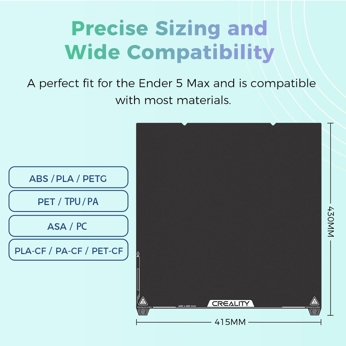 Creality Ender 3 V4 Build Plate, Original PEI Printing Plate Kit 225*250mm, Flexible Spring Steel Magnetic Platform Plate, Easy Print Removal, Heat Resistant For Creality Ender 3 V4 Combo 3D Printer