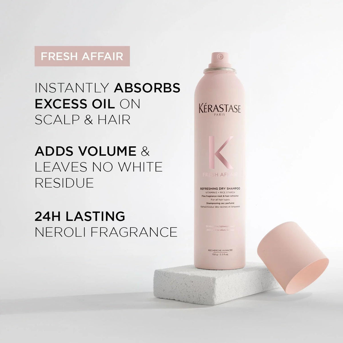 Kerastase Fresh Affair Dry Shampoo For All Hair Types - Instantly Absorbs Excess Oil on Scalp and Hair With Fine Fragrance and a Lightweight Formula, Silicone-Free