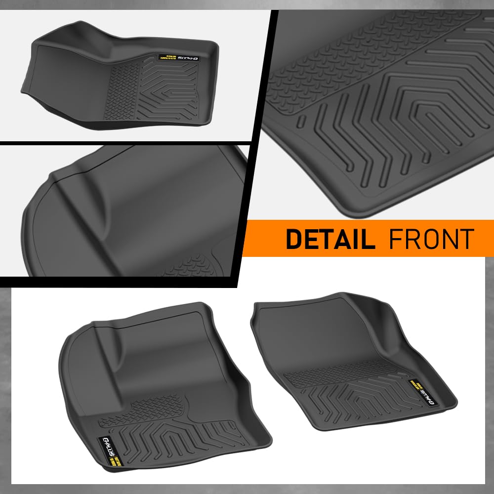 G-PLUS Floor Mats Fit for Toyota 4Runner 2013-2024/Fit Lexus GX460 2014-2023/Not Fit Vehicles with Vinyl Flooring, TPE Black,1st & 2nd Row 3pcs Mats