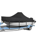 Center Console Boat Cover, 900D Heavy Duty Boat Center Console Cover, Waterproof Boat Covers 16-18.5 FT with Motor Cover and Metal Windproof Adjustable Buckle, Black