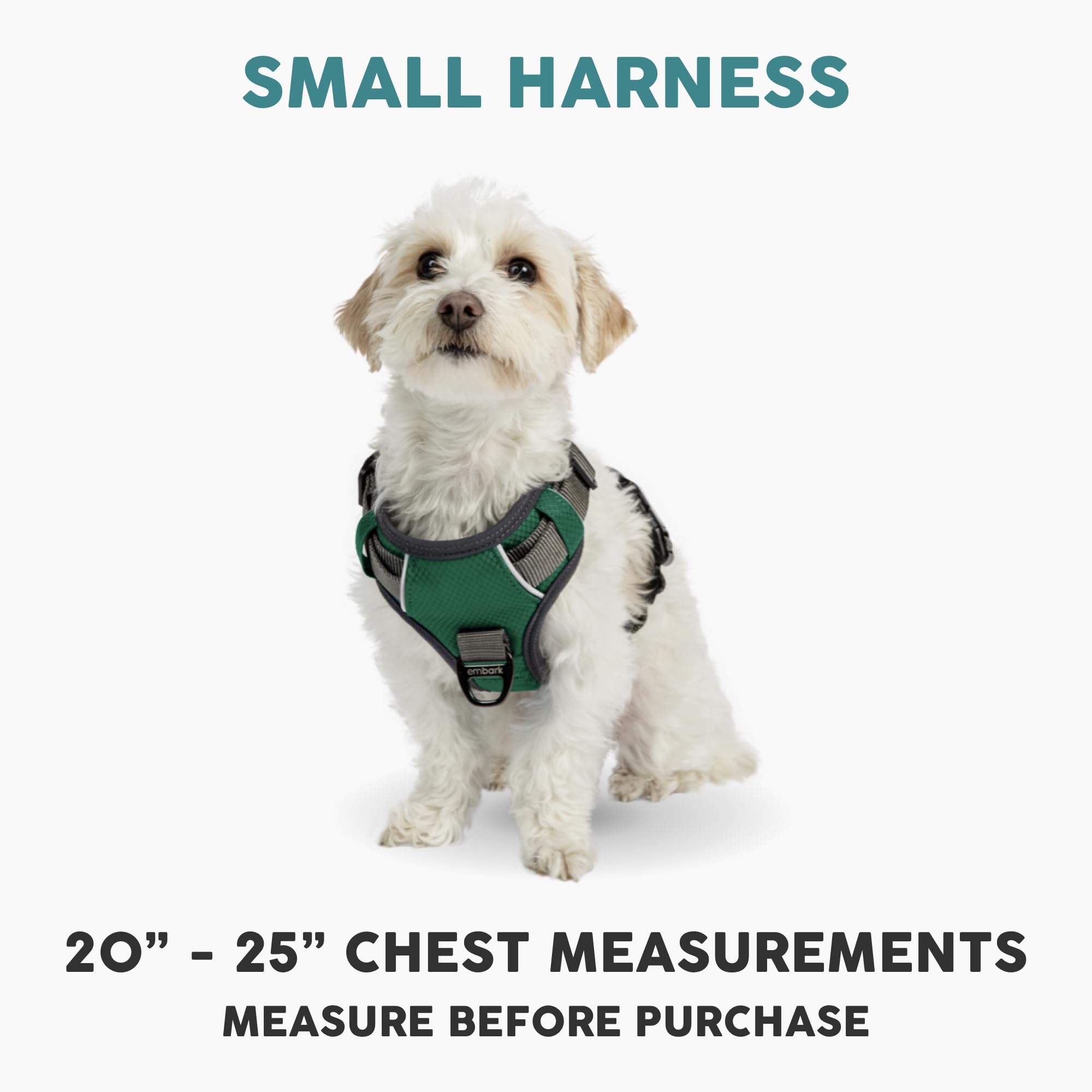 Embark Adventure Dog Harness for Small, Medium & Large Dogs – No Pull, Reflective Trim, Heavy Duty Oxford, 2 Leash Clips, Gel-Lined Handle, Soft Padded
