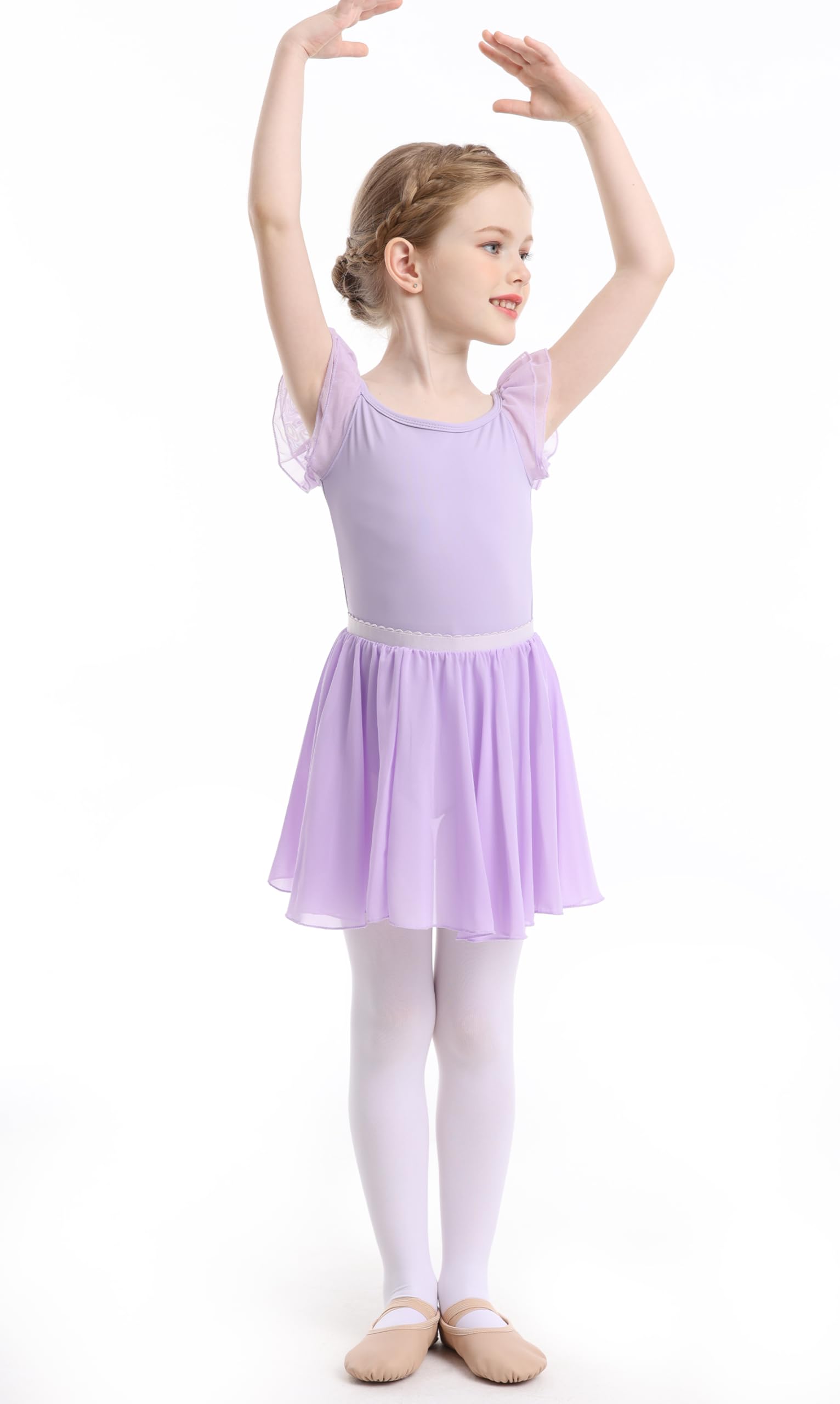 Mecceos Ballet Leotards for Girls Toddler Dance Leotards Short/Long Sleeve Skirt Ballerina Outfits