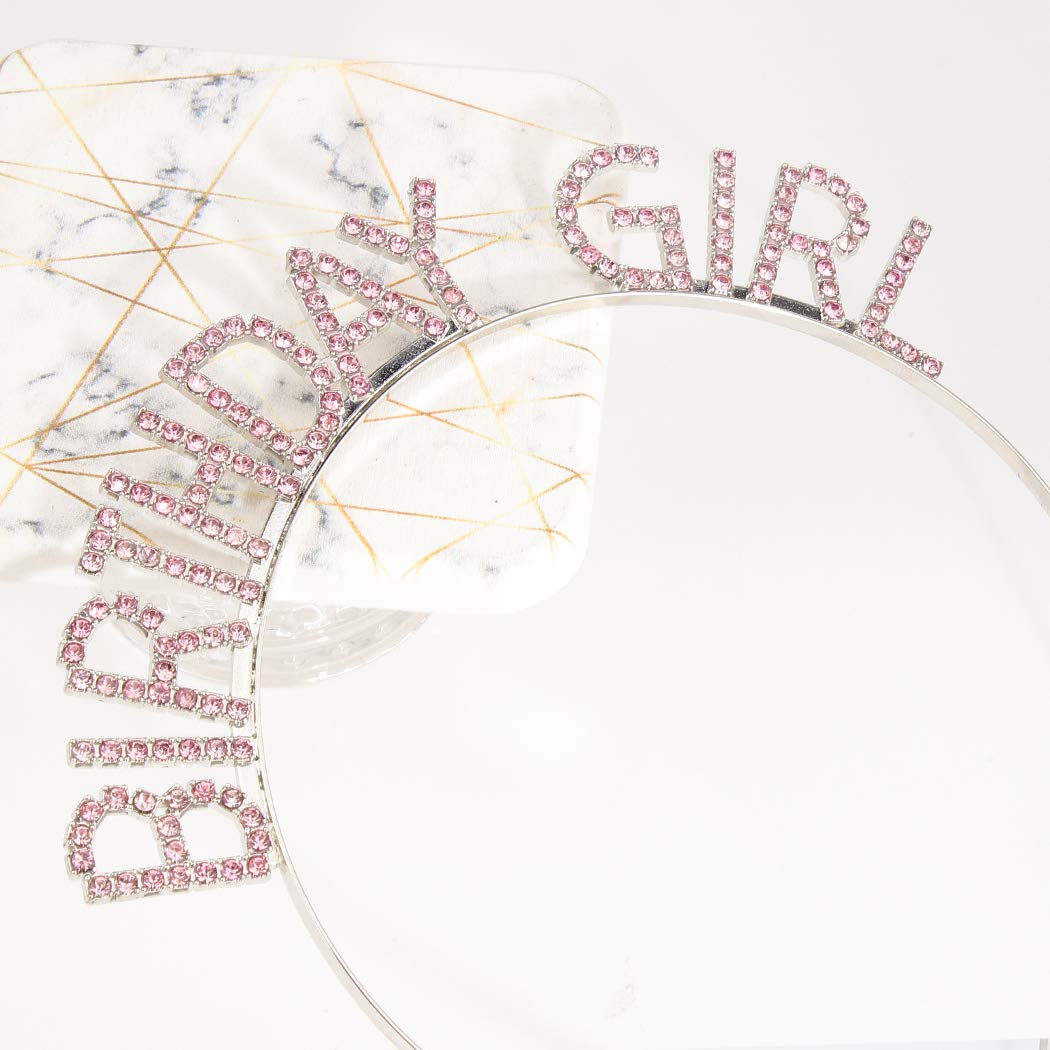 AOPRIE Birthday Girl Headband - Baroque Tiara for Women & Girls, Princess Crown Rhinestone Accessory