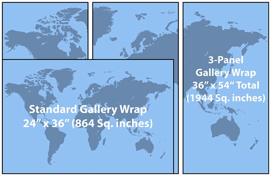Personalized Canvas Rolled Poster World Map Wall Art with Pins – Large 24" x 36" Blue Oceans Map of the World – Push Pin Travel Decor for Home or Office