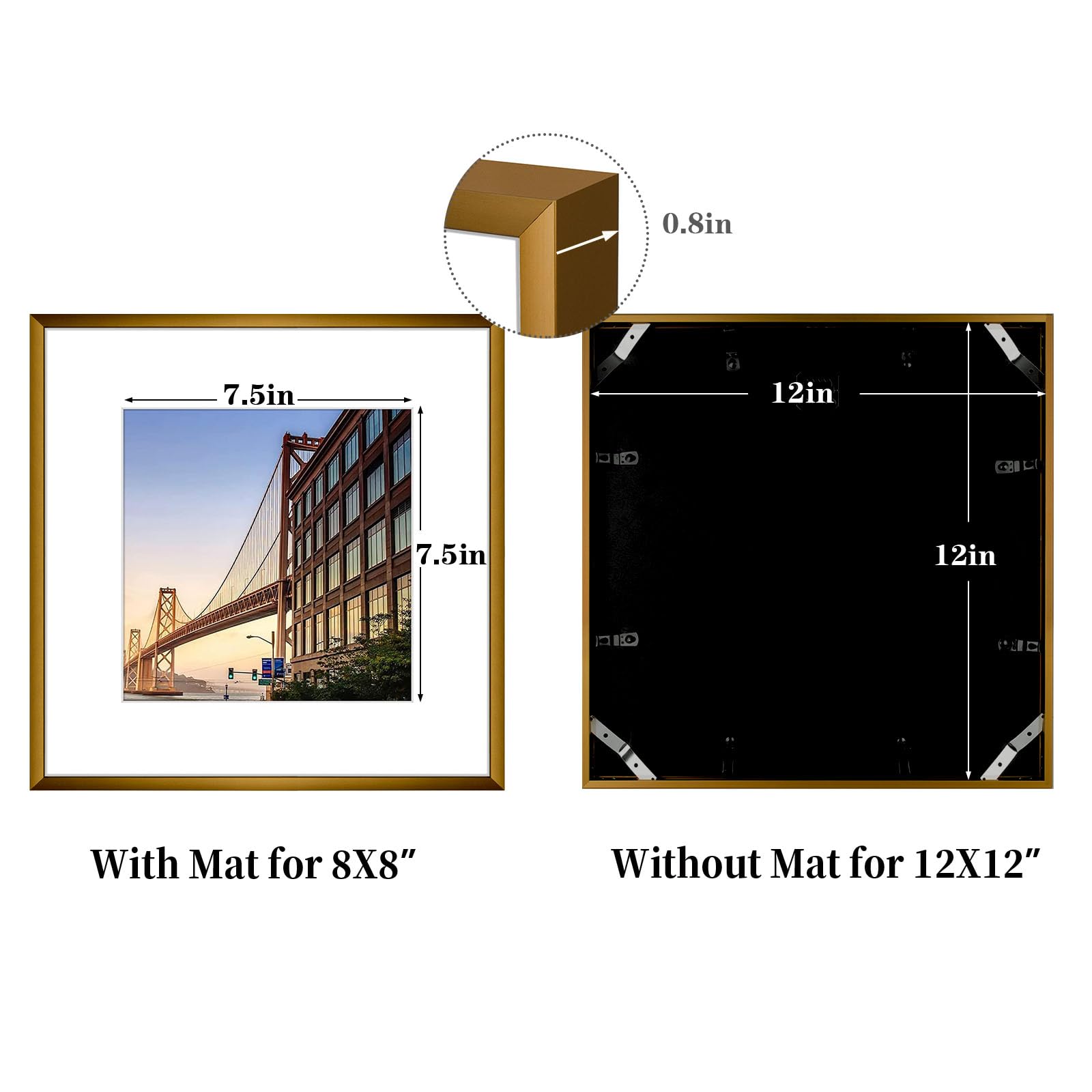 Frametory, 6x8 Aluminum Picture Frame - 6 x 8 Black Frame with Removable Mat for 5 x 7 Photo - 6 by 8 Durable Metal Frame with Real Glass - Sawtooth Hanger for Easy Wall Display - 1 Pack
