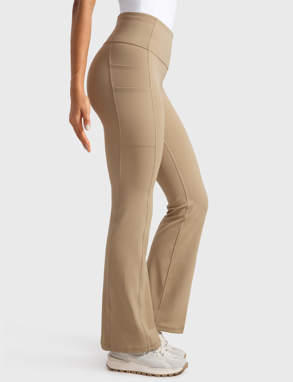 Womens High Waisted Medical Flare Scrub Pants 31" - 7 Pockets Wide Leg Bootcut Yoga Scrub Leggings Work Pants
