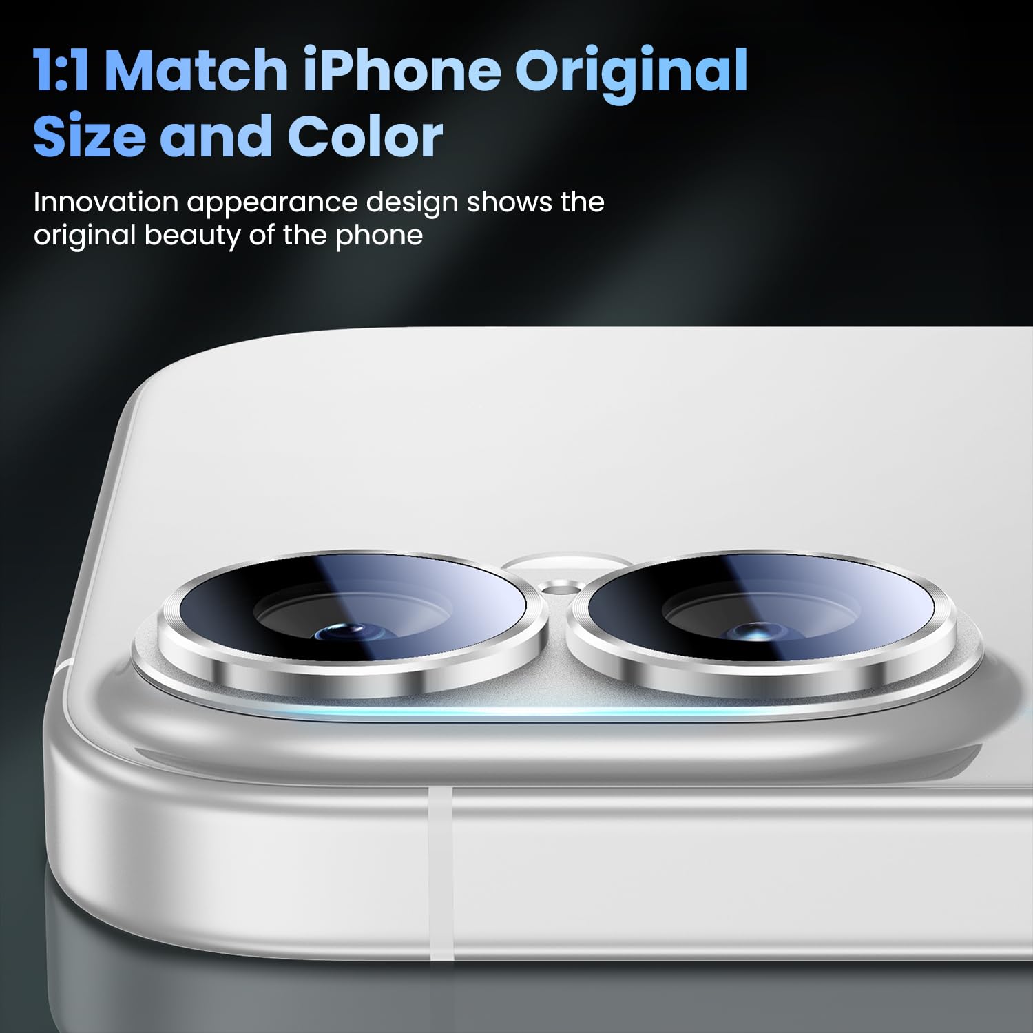 Uyiton Compatible with iPhone 17 Camera Lens Protector - [Not Easy to Break][Strong Adsorption][Case-Friendly] Metal Tempered Glass Rear Camera Screen Cover - Black