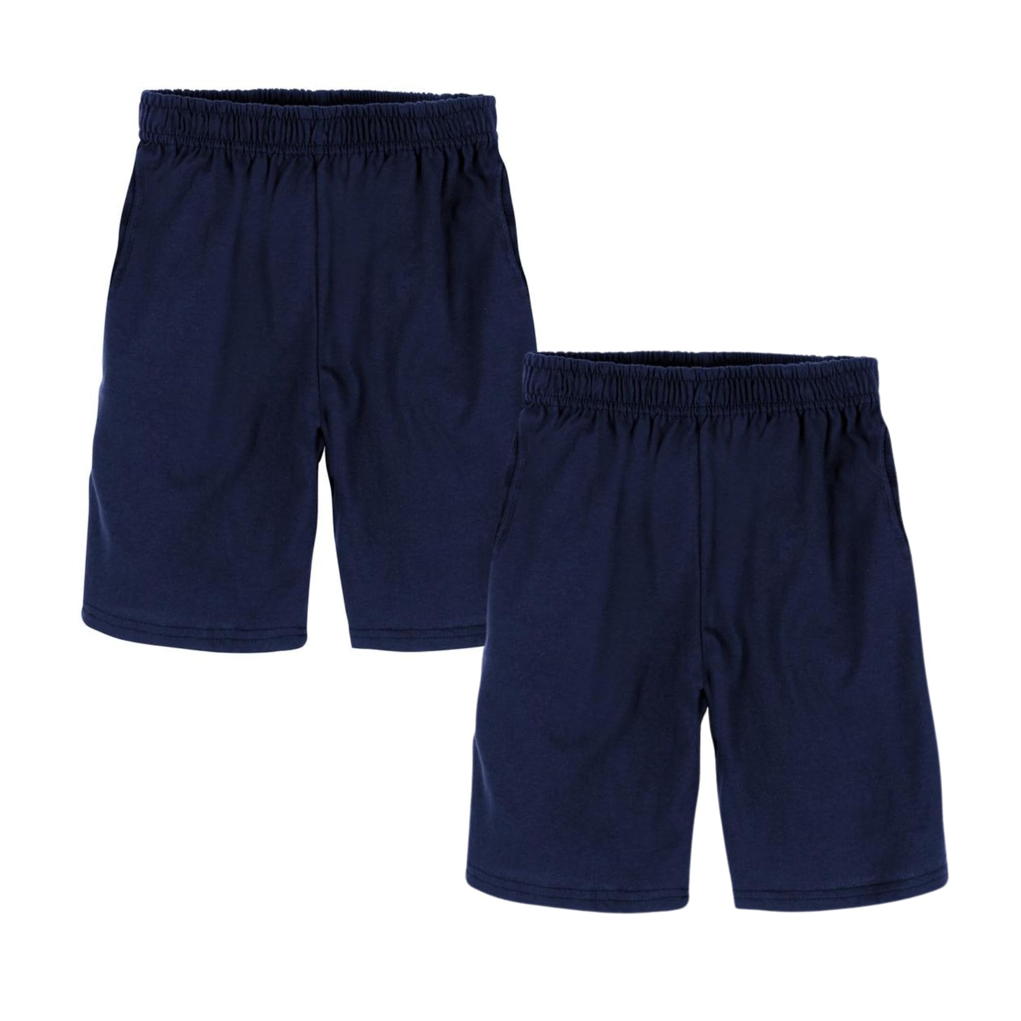 Hanes Boys Jersey Shorts Pack, 2-Pack, Cotton Shorts for Boys with Pockets, Pull-On Shorts