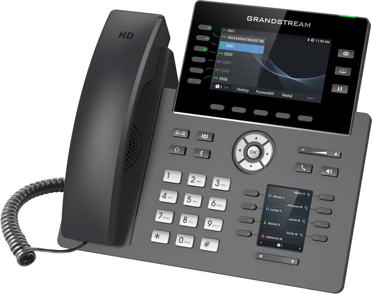 Grandstream GRP2616 IP Phone | 6 Lines, 6 SIP Accounts | 4.3-Inch Color Display | Wi-Fi 5 | Dual-Port Gigabit Ethernet with Integrated PoE