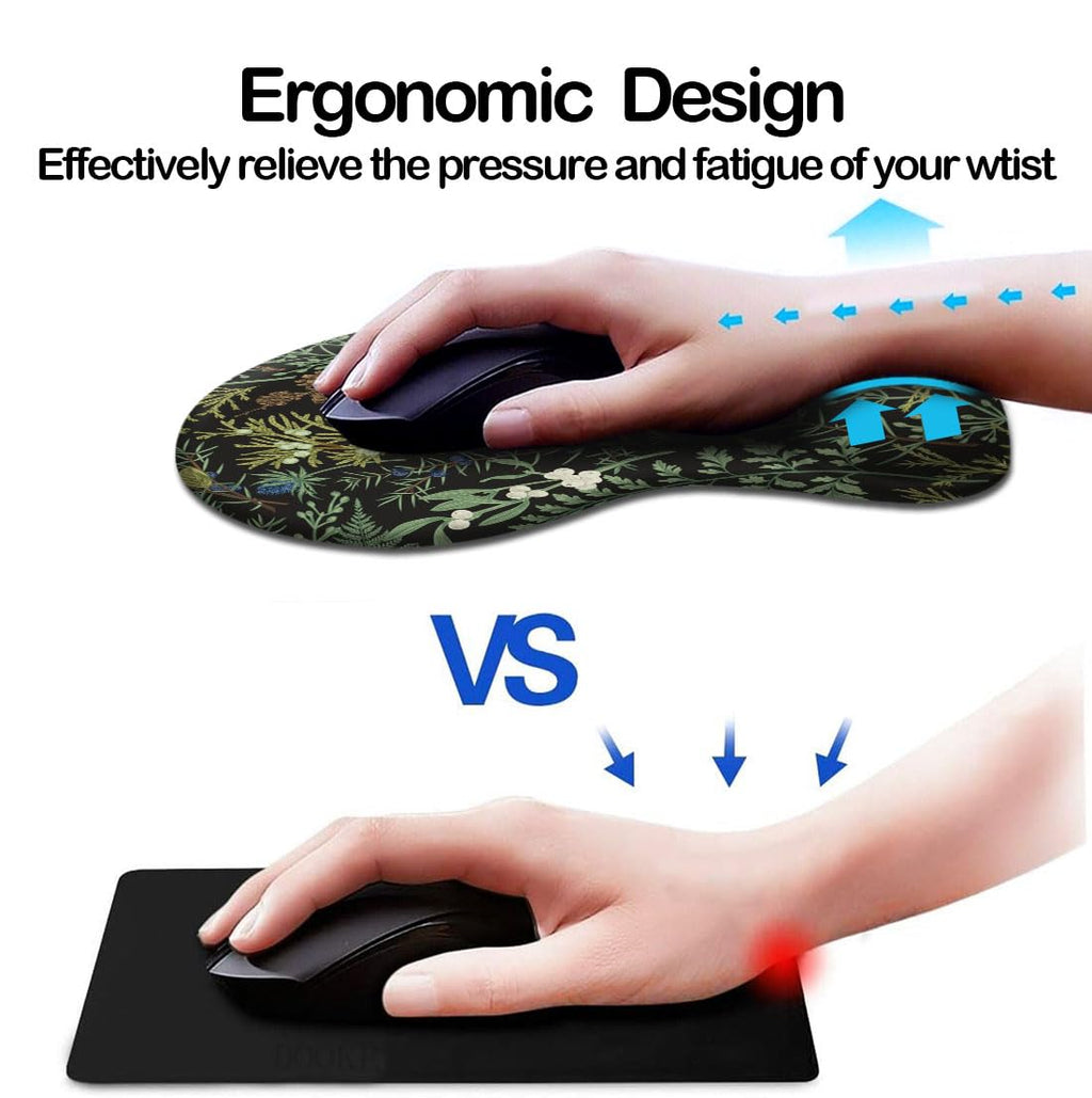 DOOKE Ergonomic Mouse Pad with Wrist Support and Coaster,Mouse Pads with Non-Slip PU Base for Home Office Working Studying Easy Typing & Pain Relief Aesthetic Art