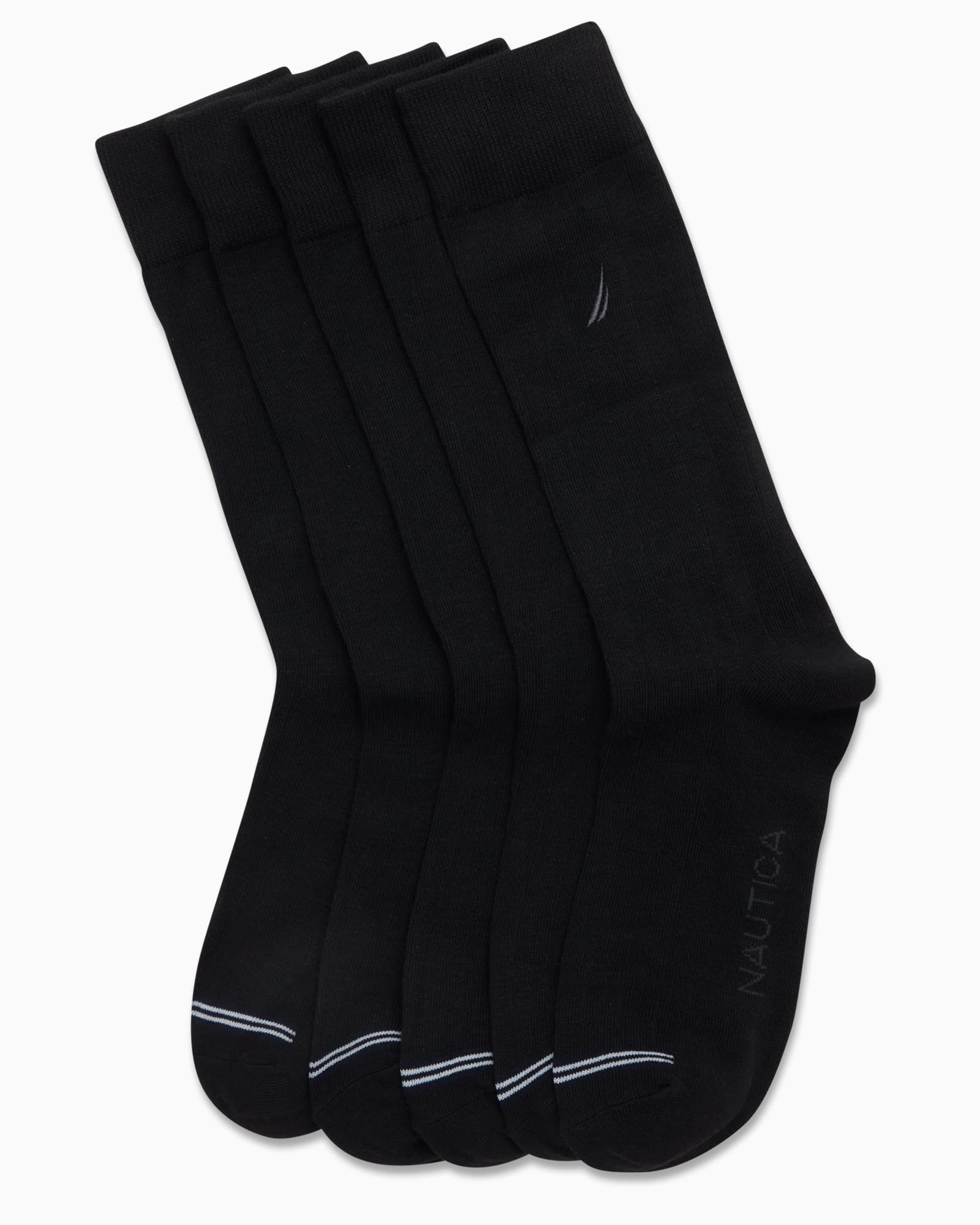 Nautica Mens Dress Socks - 5 Pack Breathable Comfort Stretch Crew-Length Work Socks for Men for Business Formal Wear (6-12.5)