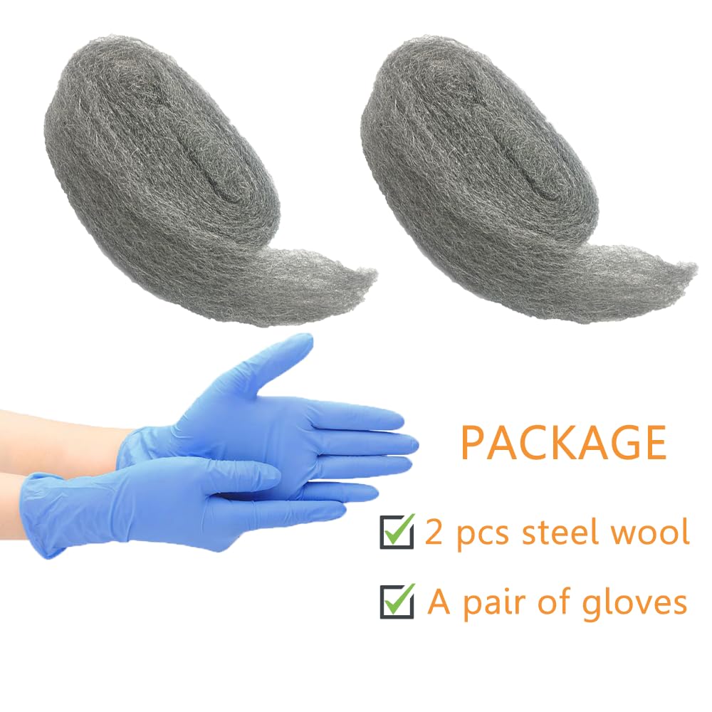 Steel Wool Mice Control, 2 Pack 3" x10 Ft Hole Filler, Gap Blocker, Barrier, Protect Against Animals in Holes, Siding, Pipeline, Vents for Garden, House, Garage