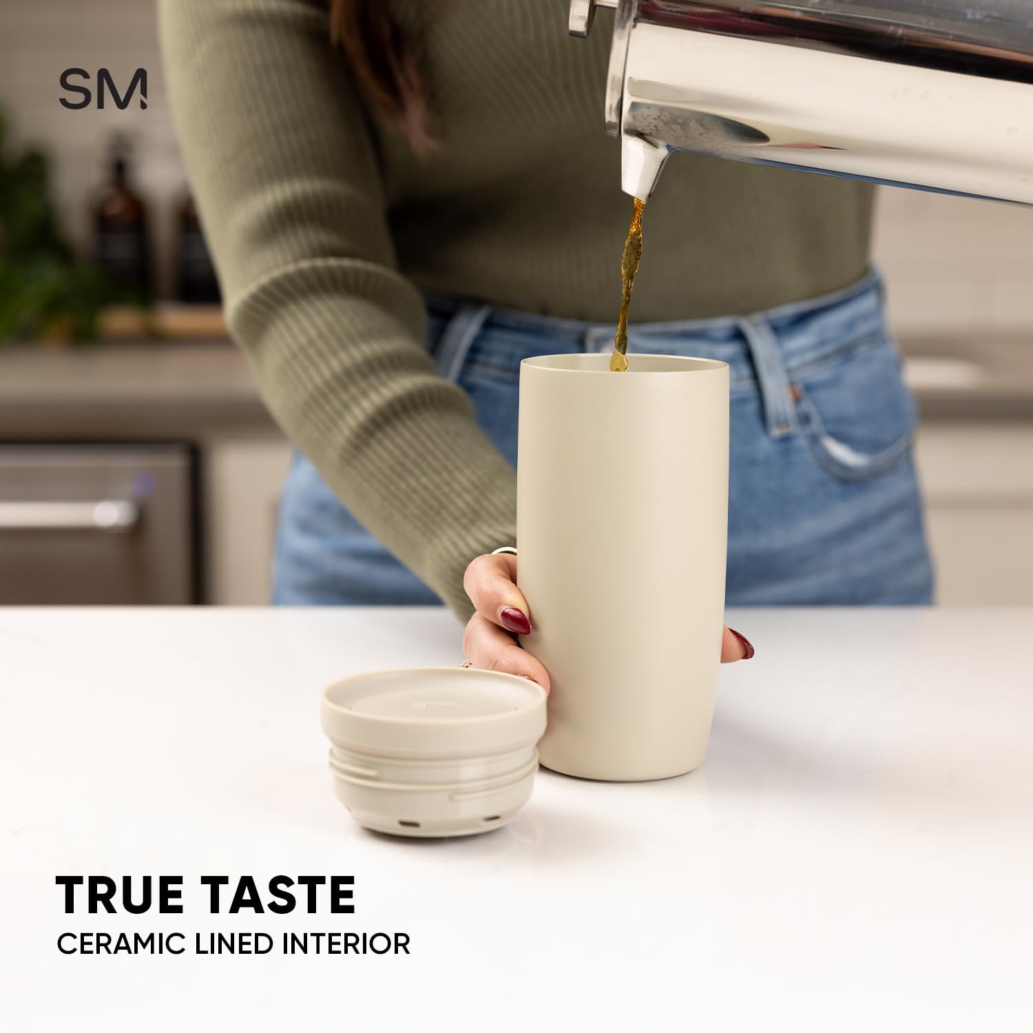 Simple Modern Travel Coffee Mug Tumbler with 360° Lid | Ceramic-Lined Insulated Stainless Steel Cold Brew Iced Coffee Cup | Gifts for Women Men Her Him | Voyager Signature | 12oz | Midnight Black