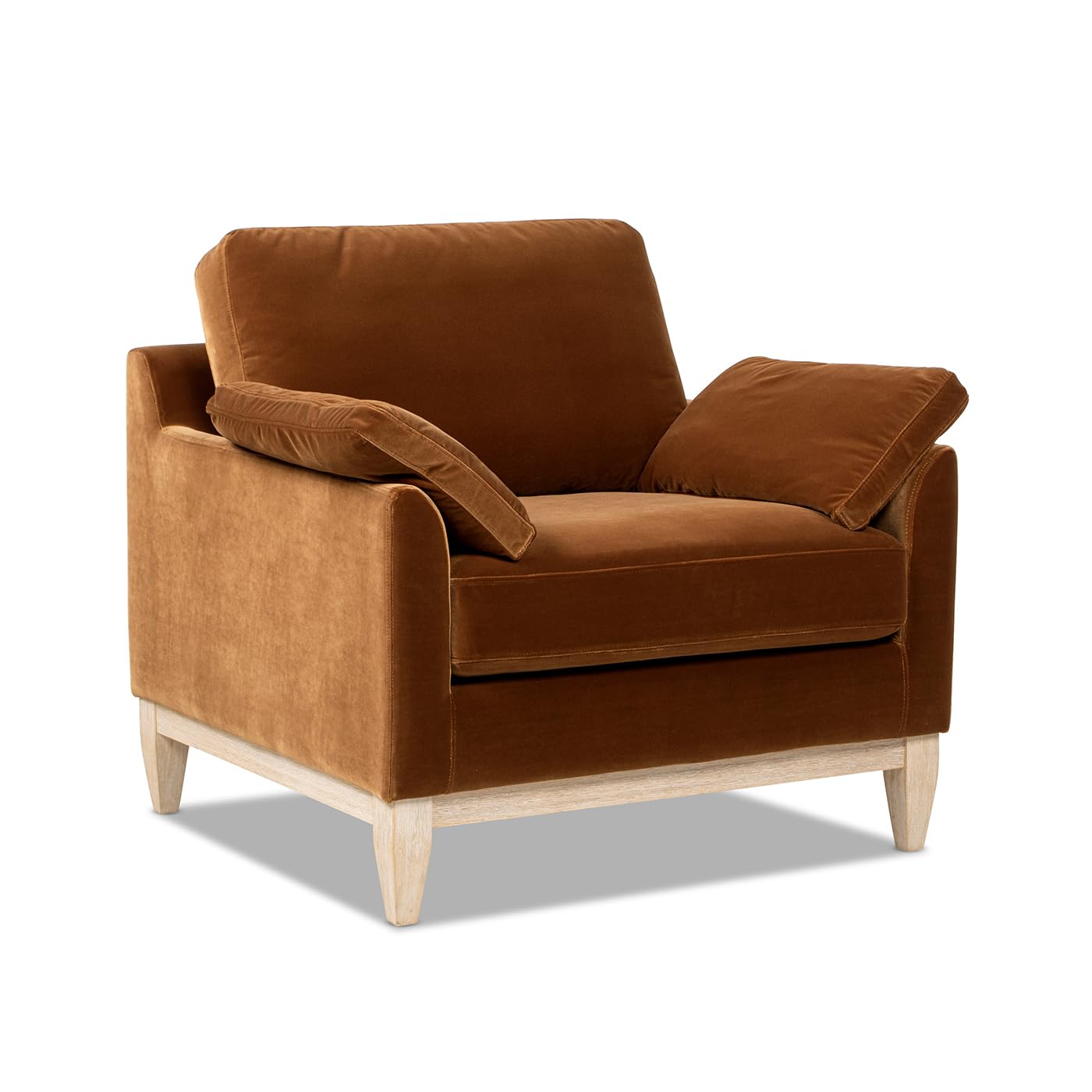 Jennifer Taylor Home Pasadena 36" Wide Modern Farmhouse Accent Arm Chair, Burnt Orange Performance Velvet
