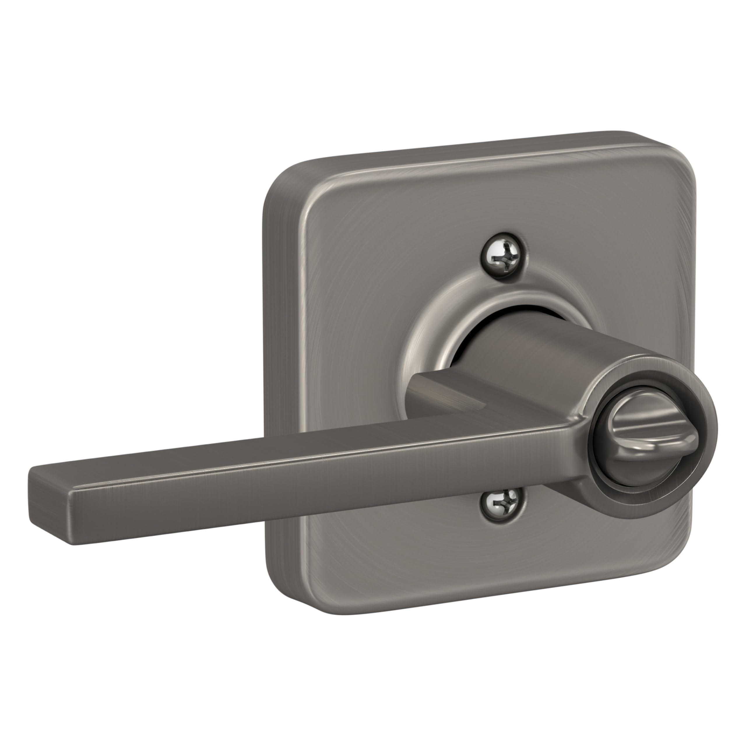 Schlage F10 LAT 716 Latitude Door Lever, Hall & Closet Passage Lock, Aged Bronze