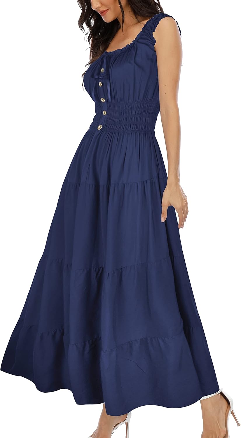 OSTOO Women's 2026 Summer Boho Floral Print Tiered Casual Flowy Long Maxi Dress