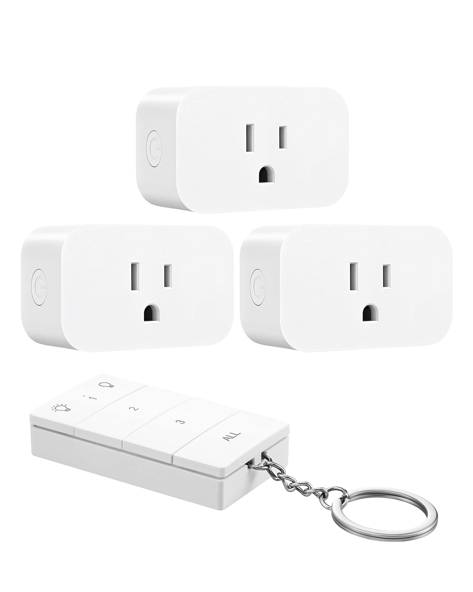 DEWENWILS Indoor Remote Control Outlet, Wireless Remote Light Switch, No Interference Remote Outlet Switch, No Wiring, 15A/1875W, 100ft RF Range, Compact Design, Programmable