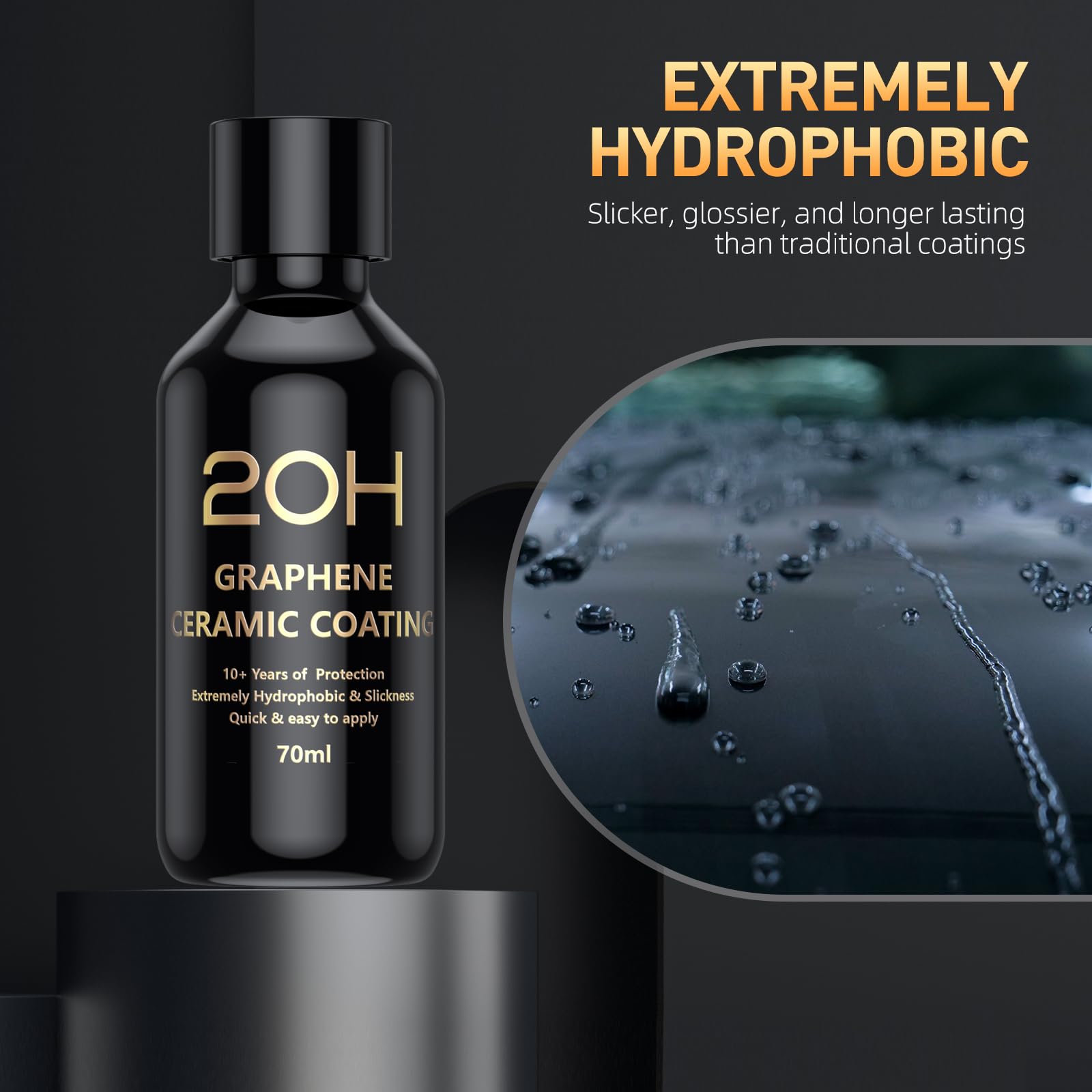 Graphene Ceramic Coating for Cars (17oz) - 12H Ceramic Spray Coating - 24+ Months of Long Lasting Protection - Ultra High Gloss & Shine - Unmatched Slickness - Extremely Hydrophobic
