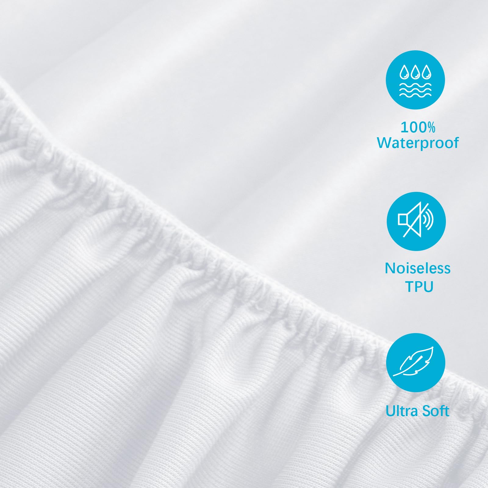 2 Pack Twin Mattress Protector Waterproof, Noiseless & Soft Coverage Mattress Fitted Sheet Twin with Deep Pocket up to 14", Super Breathable & Easy Wash Twin Size Mattress Protector