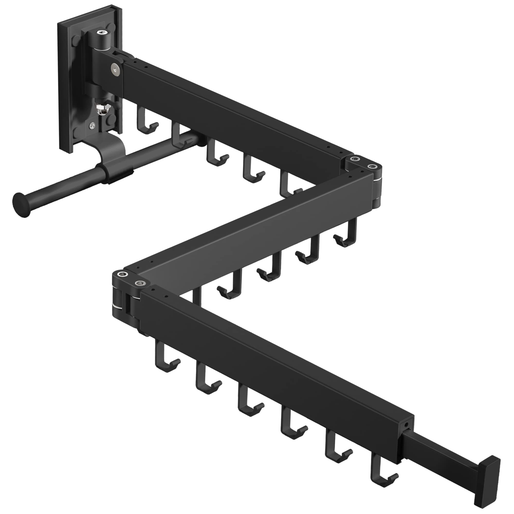 BOQORAD Clothes Drying Rack,Drying Rack Clothing,Luandry Drying Rack,Clothes Hanger Rack,Wall Mounted Luandry Rack,Folding Retractable,Frosted Stone Black Classic,ms-01
