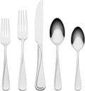 Oneida Silverware Set For 12, Soar 65-Piece Flatware Set with Serving Utensils, Service For 12, 18/0 Stainless Steel Silverware Set, Dishwasher Safe, Knives Spoons and Forks Set (Silver, 65 Piece)